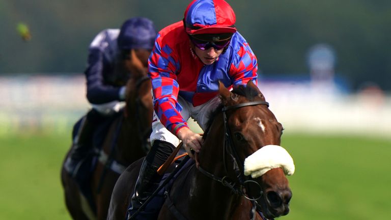Big Evs and Tom Marquand pull clear in the Flying Childers Stakes